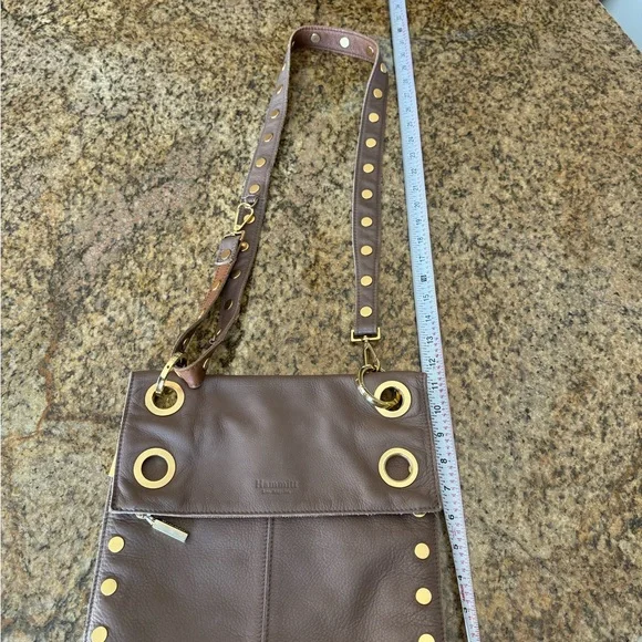 Hammitt Two Tone Large Brown Reversible Montana Crossbody Bag with Gold Accents - Picture 3 of 9